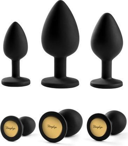 Lang Loys - Elegante Buttplug Set - 3 Stuks - Zwart-Erotiekvoordeel.nl