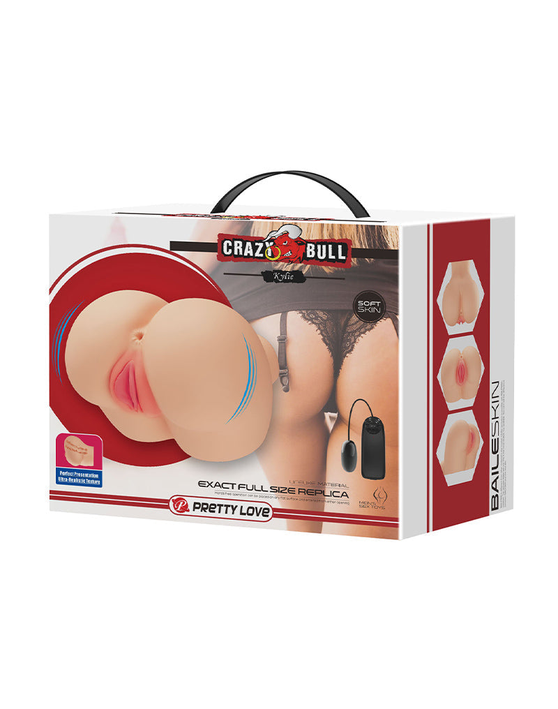 Crazy Bull Kylie Vibrerende Masturbator - Dubbele Ingang TPR-Laced-up.nl