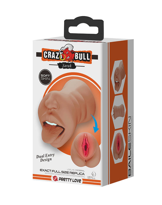 Crazy Bull - Sarah - Premium Masturbator met Twee Ingangen - Medium huidskleur-laced-up.nl