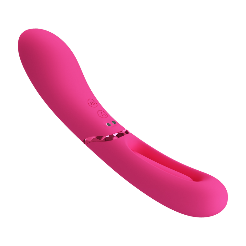 Pretty Love - Romance Lexie - Vibrator met Wiebelend Tongetje - Roze-laced-up.nl