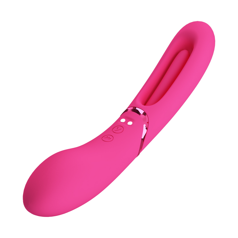 Pretty Love - Romance Lexie - Vibrator met Wiebelend Tongetje - Roze-laced-up.nl
