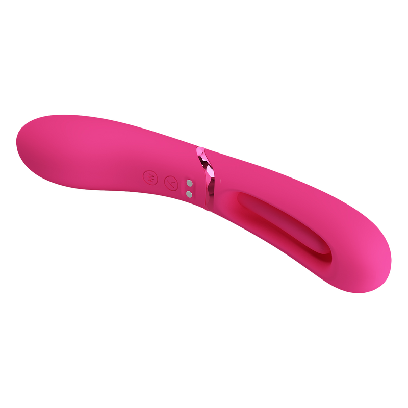 Pretty Love - Romance Lexie - Vibrator met Wiebelend Tongetje - Roze-laced-up.nl