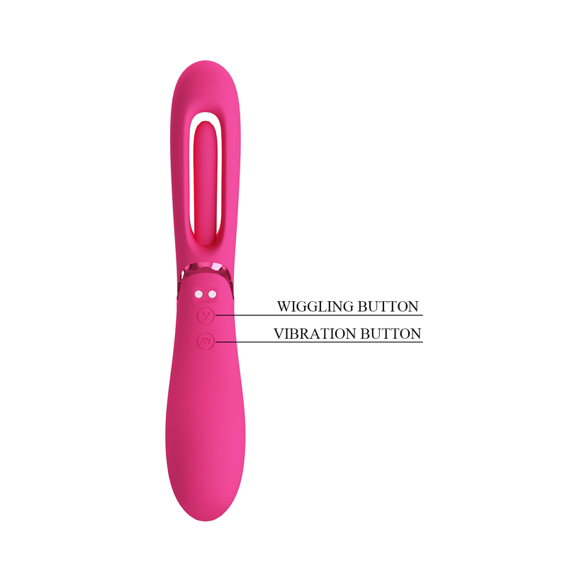 Pretty Love - Romance Lexie - Vibrator met Wiebelend Tongetje - Roze-laced-up.nl