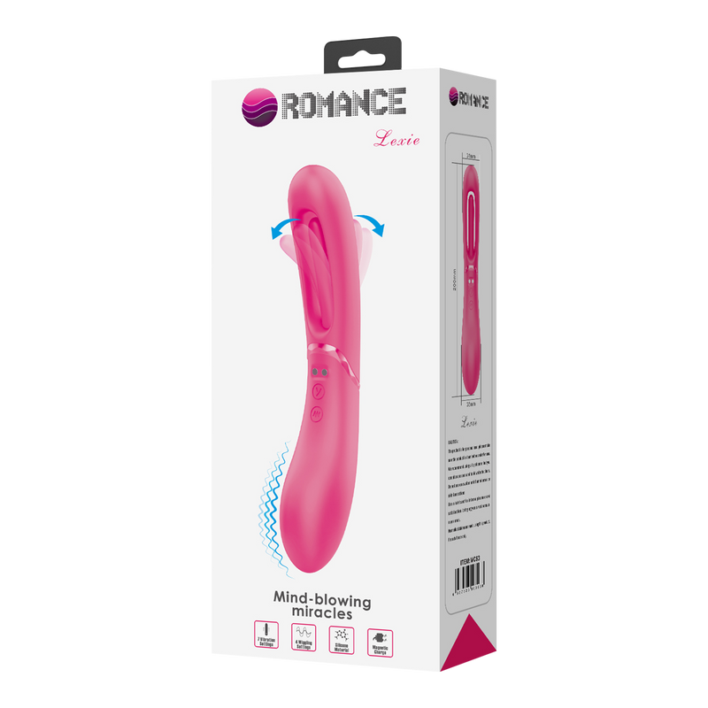 Pretty Love - Romance Lexie - Vibrator met Wiebelend Tongetje - Roze-laced-up.nl