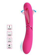 Pretty Love - Romance Lexie - Vibrator met Wiebelend Tongetje - Roze-laced-up.nl