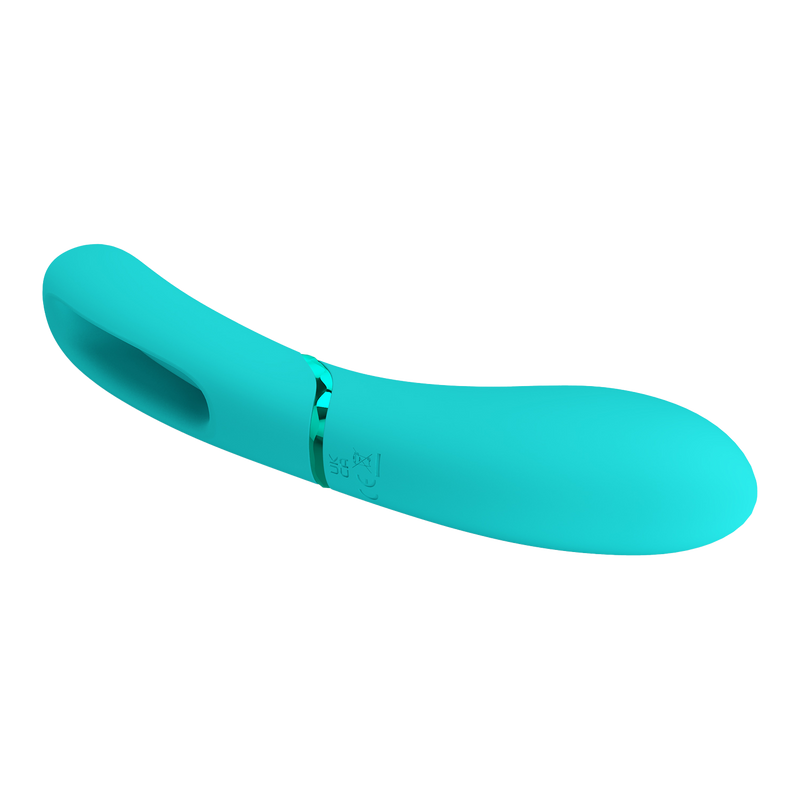 Pretty Love - Romance Lexie - Vibrator met Wiebelend Tongetje - Turquoise-laced-up.nl