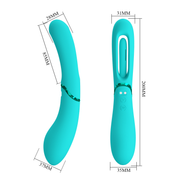 Pretty Love - Romance Lexie - Vibrator met Wiebelend Tongetje - Turquoise-laced-up.nl