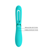Pretty Love - Romance Lexie - Vibrator met Wiebelend Tongetje - Turquoise-laced-up.nl