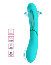 Pretty Love - Romance Lexie - Vibrator met Wiebelend Tongetje - Turquoise-laced-up.nl