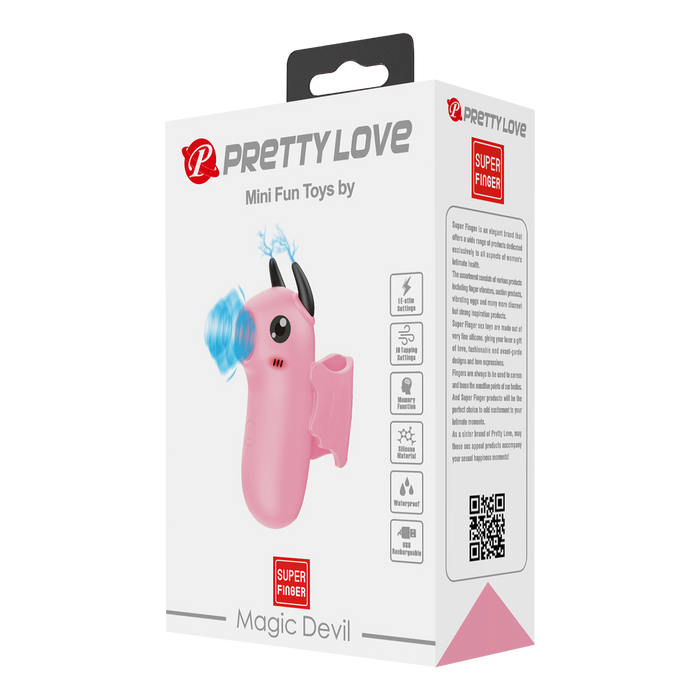 Pretty Love - Mini Fun Toys - Magic Devil - Vinger Vibrator - Roze-laced-up.nl
