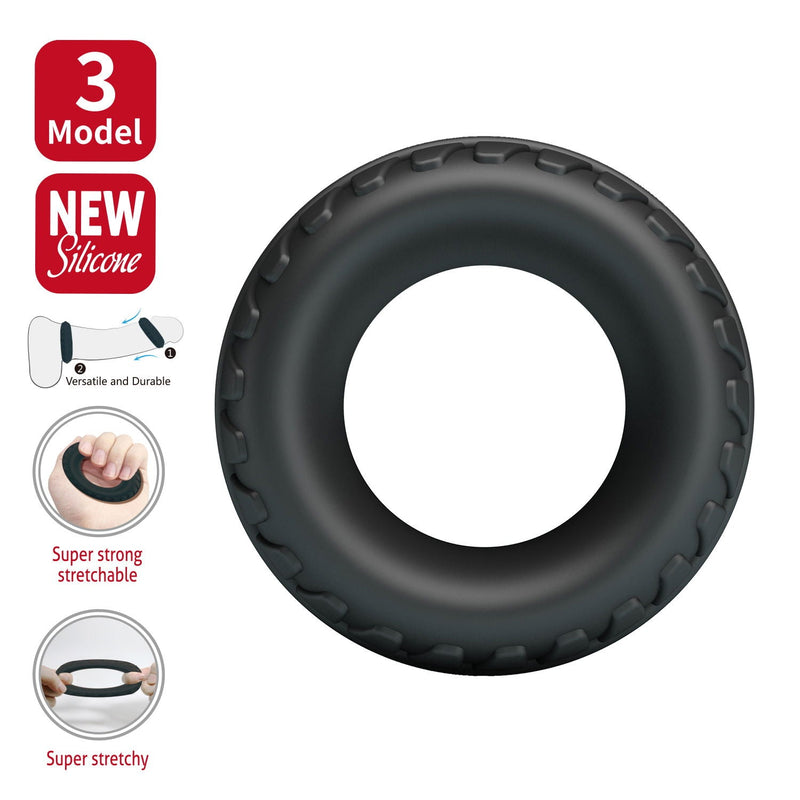 Crazy Bull - Dilson - Super Soft Siliconen Ring - Model 3 - Zwart-laced-up.nl