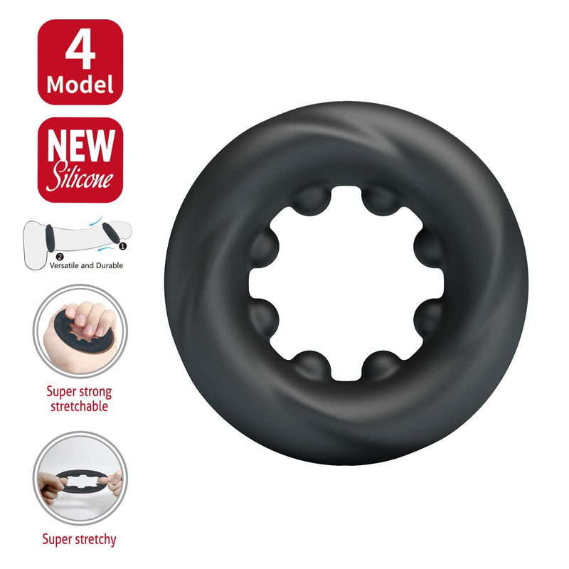 Crazy Bull - Daquez - Super Soft Siliconen ring - Model 4 - Zwart-laced-up.nl