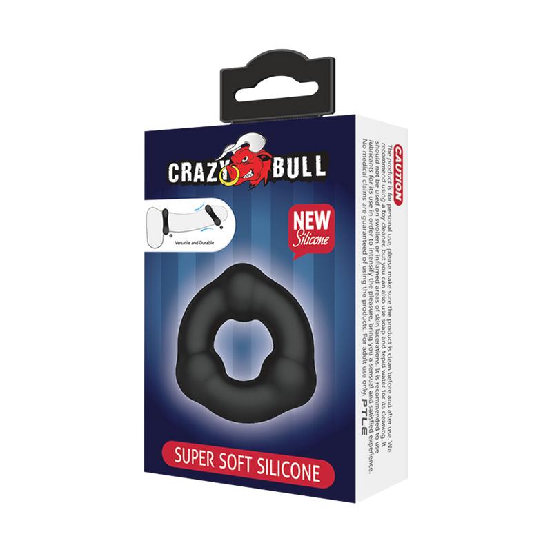Crazy Bull - Super Soft Siliconen Ring - Model 7 - Zwart-laced-up.nl