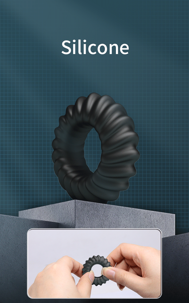 Crazy Bull - Fitz - Super Soft Silicone Cockring - Model 8 - Black