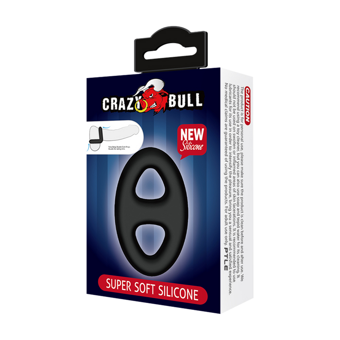 Crazy Bull - Super Soft Siliconen Cockring - Model 16 - Zwart