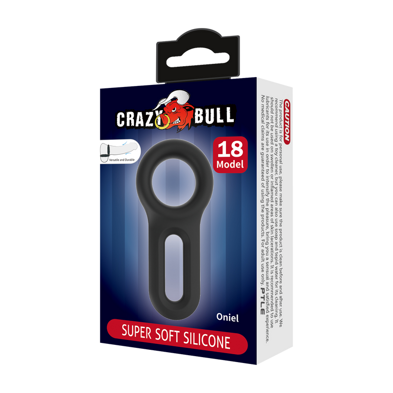 Crazy Bull - Oniel - Super Soft Silicone Cock Ring - Model 18 - Black