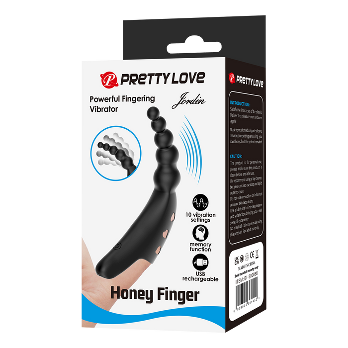 Pretty Love – Jordin – Leistungsstarker Fingervibrator – Schwarz