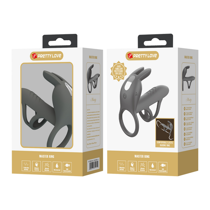 Pretty Love - Matty - Master Vibrerende Cockring - Grijs-Erotiekvoordeel.nl