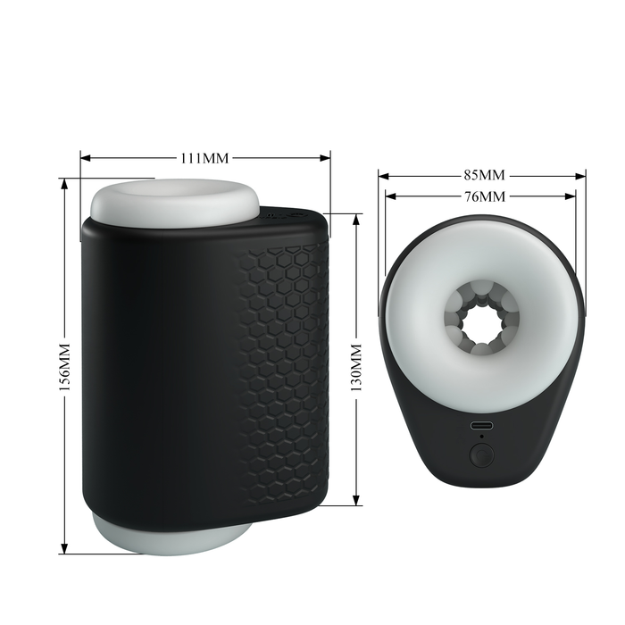 Pretty Love - DJ Girl - Thrusting Perfect Stroker - Stotende Masturbator - Zwart/Wit-Erotiekvoordeel.nl