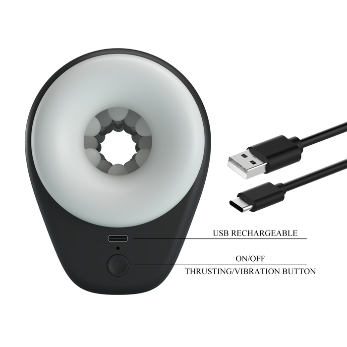 Pretty Love - DJ Girl - Thrusting Perfect Stroker - Stotende Masturbator - Zwart/Wit-Erotiekvoordeel.nl