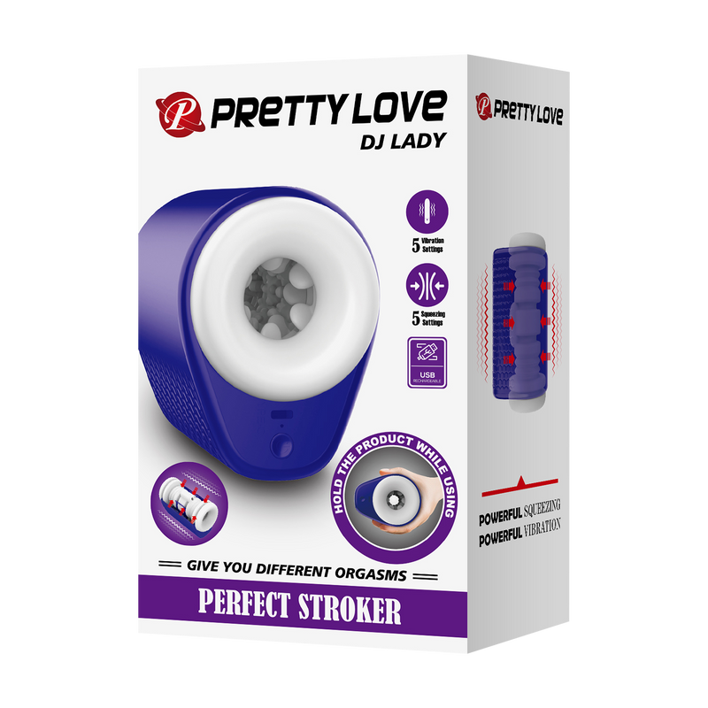 Pretty Love - DJ Lady - Squeezing Perfect Stroker - Blauw/Wit-laced-up.nl