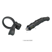 Pretty Love - Tatum - Anale Vibrator met Penisring - Zwart-Erotiekvoordeel.nl