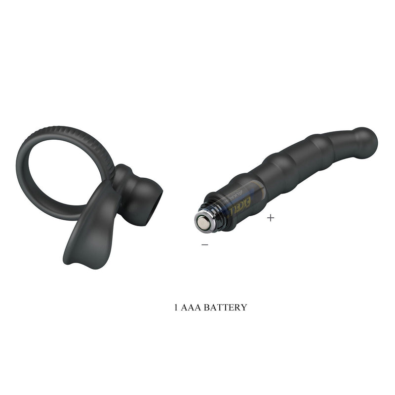 Pretty Love - Tatum - Anale Vibrator met Penisring - Zwart-Erotiekvoordeel.nl