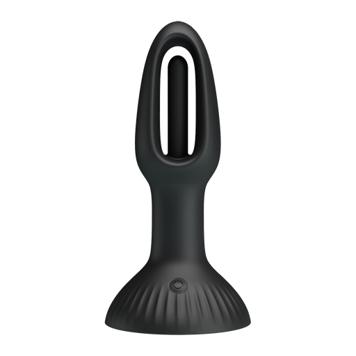 Pretty Love - Hubert - Vibrerende Buttplug - Anaal Vibrator - Met Wiebelend Tongetje - Zwart-Erotiekvoordeel.nl