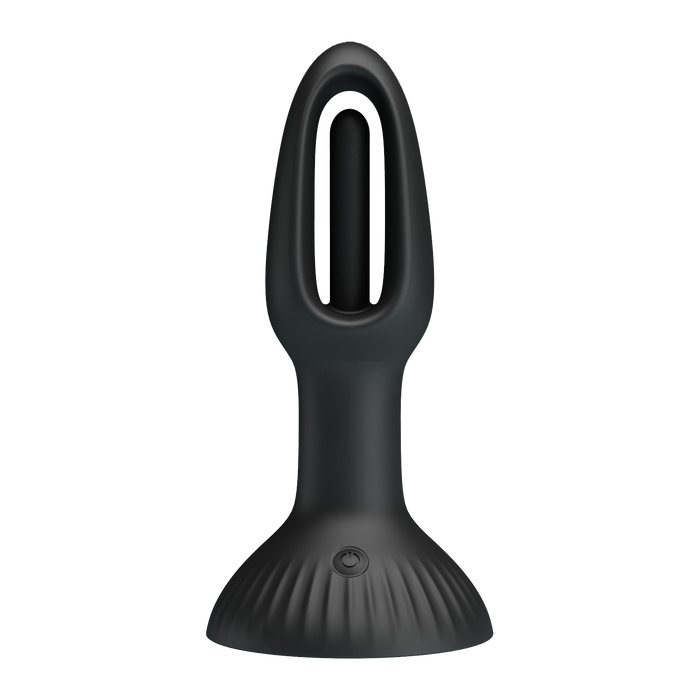 Pretty Love - Hubert - Vibrerende Buttplug - Anaal Vibrator - Met Wiebelend Tongetje - Zwart-Erotiekvoordeel.nl