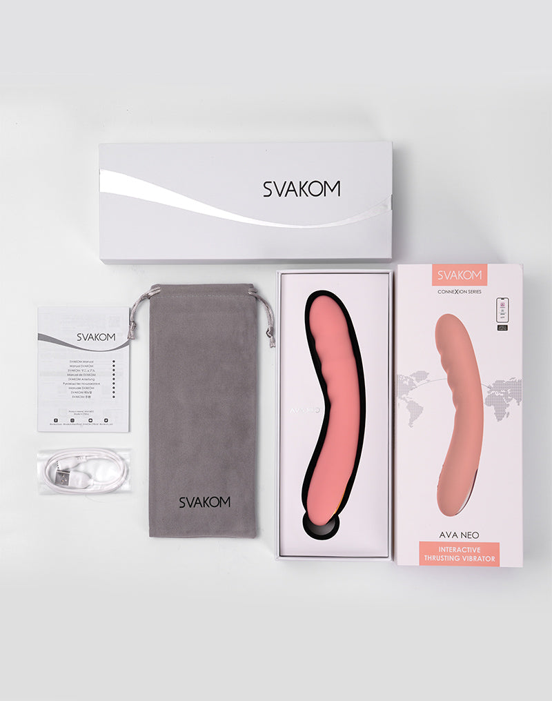 Svakom - Ava Neo - Stotende Vibrator - Thrusting Vibrator - Met App Control - Perzik Roze-laced-up.nl
