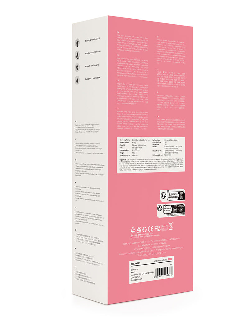 Svakom - Avery - Stotende Rabbit Vibrator - Strawberry Pink-laced-up.nl