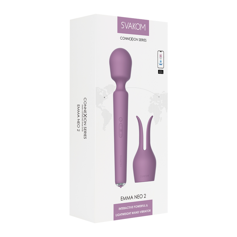 Svakom - Emma Neo 2 - Interactieve en krachtige Wand Massager - Paars-laced-up.nl