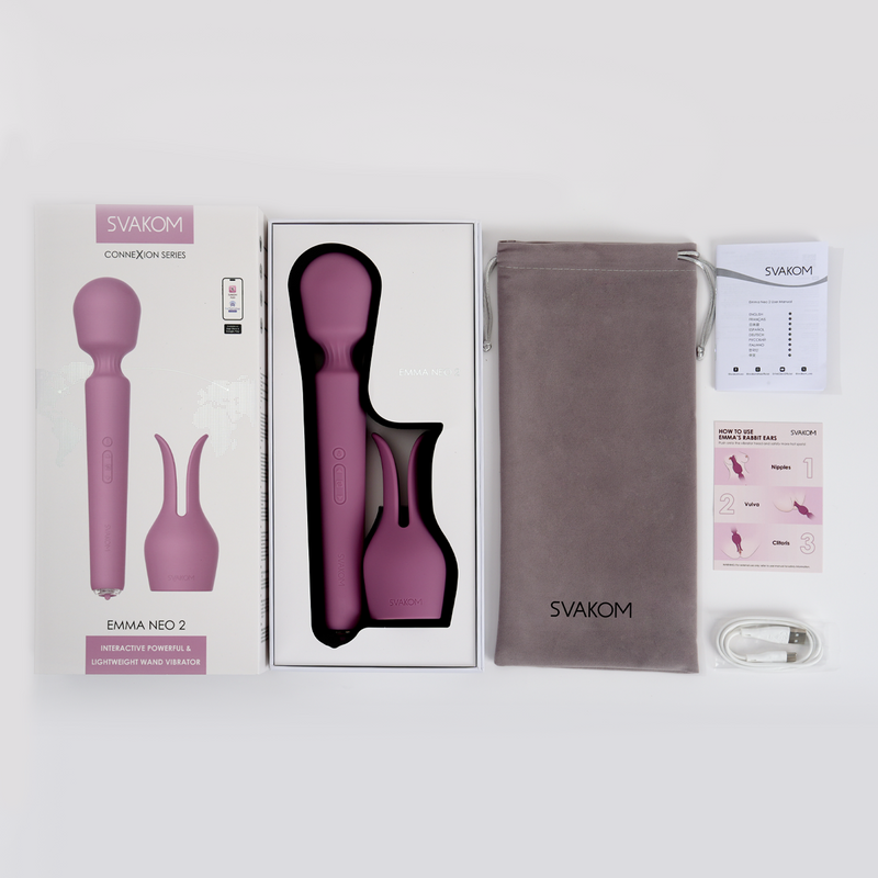 Svakom - Emma Neo 2 - Interactieve en krachtige Wand Massager - Paars-laced-up.nl