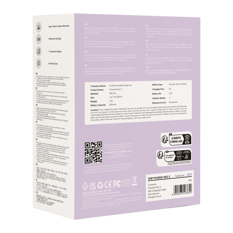 Svakom - Phoenix Neo 2 Interactieve Bullet Vibrator - App Control - Lila-laced-up.nl