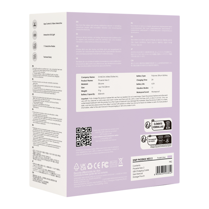 Svakom - Phoenix Neo 2 Interactieve Bullet Vibrator - App Control - Lila-Erotiekvoordeel.nl