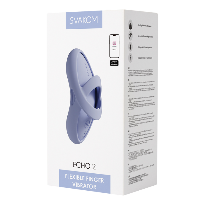 Svakom - Echo 2 - Flexibele Vinger Vibrator - App Control - Sky Blue-Erotiekvoordeel.nl