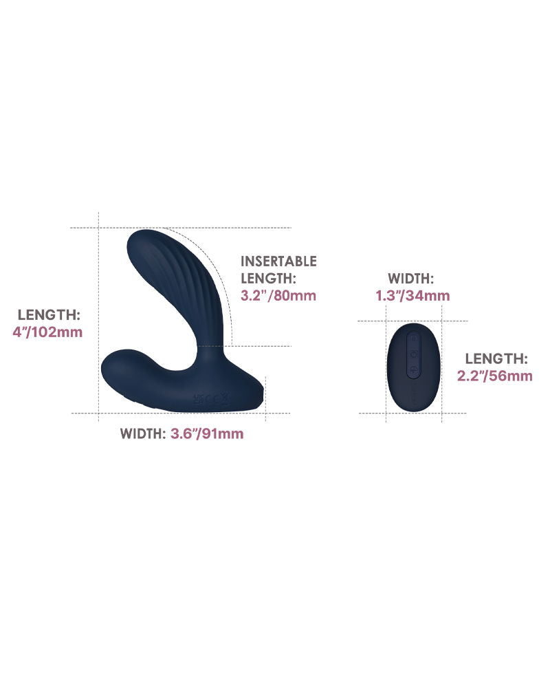 Svakom - Connexion Series Vick Neo 2 - Prostaat Vibrator - App Control - Donkerblauw-laced-up.nl