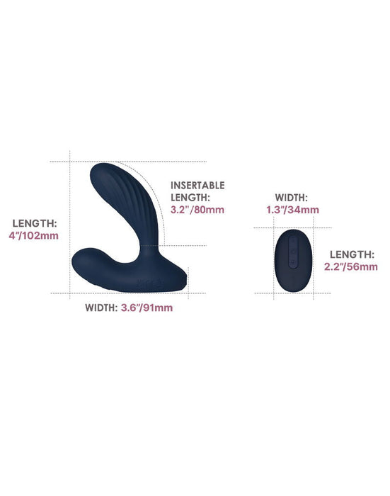 Svakom - Connexion Series Vick Neo 2 - Prostaat Vibrator - App Control - Donkerblauw-Erotiekvoordeel.nl