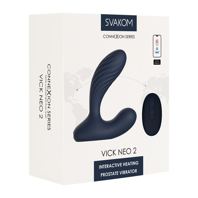 Svakom - Connexion Series Vick Neo 2 - Prostaat Vibrator - App Control - Donkerblauw-laced-up.nl