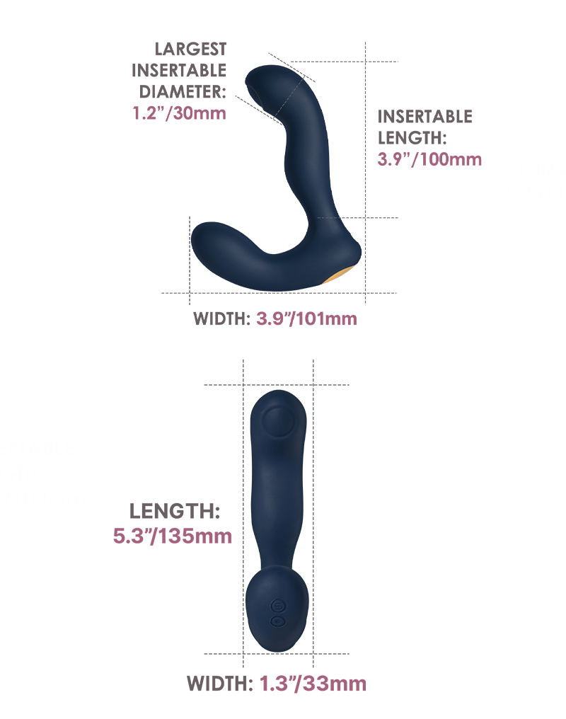 Svakom - Iker Neo - Perineum & Prostaat Vibrator - App Control - Donkerblauw-laced-up.nl