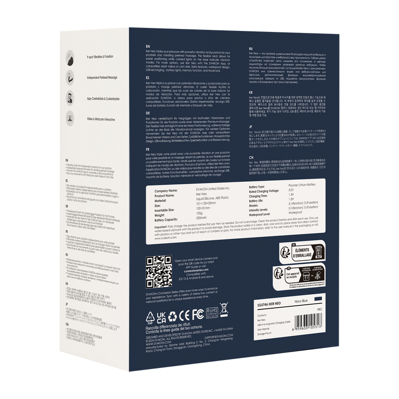 Svakom - Iker Neo - Perineum & Prostaat Vibrator - App Control - Donkerblauw-laced-up.nl