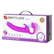Pretty Love - Zanini - Vibrerende Strapless Strap-On - Diep Roze-Laced-up.nl