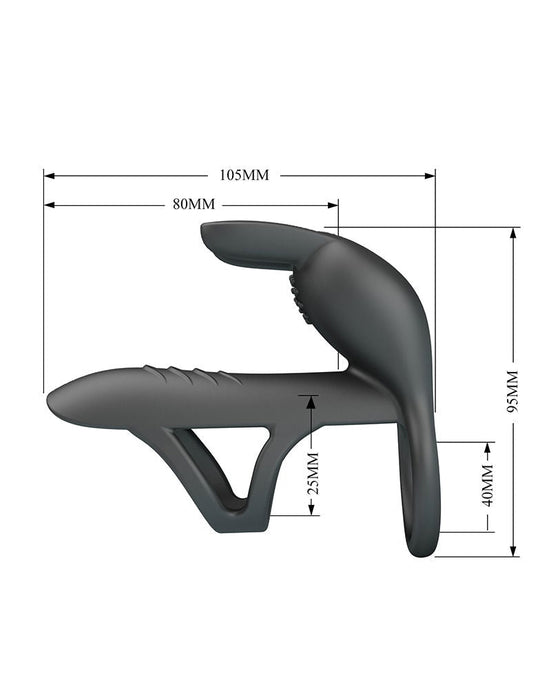 Pretty Love - Matty - Vibrerende Penis Sleeve - Zwart-laced-up.nl