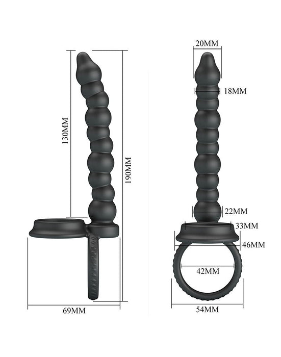 Pretty Love - Dillion - Cockring Anaal Kralen - Zwart-laced-up.nl