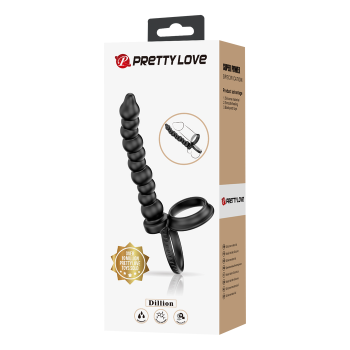 Pretty Love - Dillion - Cockring Anaal Kralen - Zwart-laced-up.nl