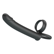 Pretty Love - Moses - Dildo met Cockring en Scrotumring - Zwart-Erotiekvoordeel.nl