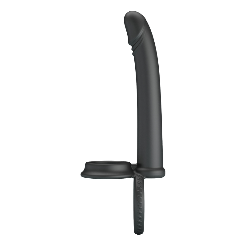 Pretty Love - Moses - Dildo met Cockring en Scrotumring - Zwart-Erotiekvoordeel.nl