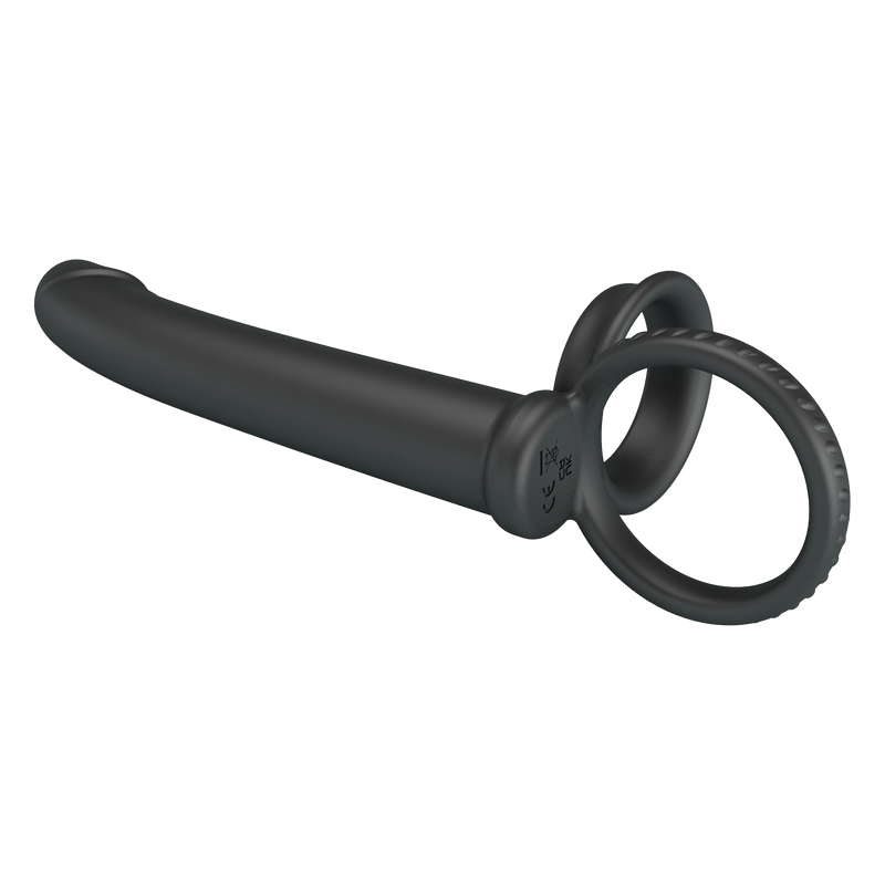 Pretty Love - Moses - Dildo met Cockring en Scrotumring - Zwart-Erotiekvoordeel.nl