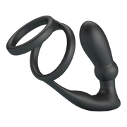 Pretty Love - Emoni - Cockring met Buttplug - Zwart-laced-up.nl