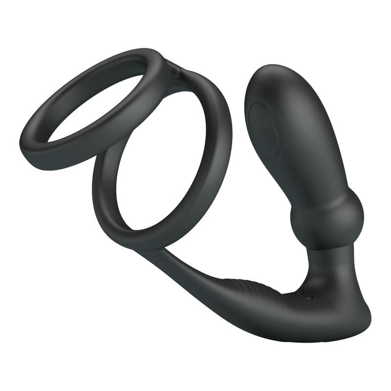 Pretty Love - Emoni - Cockring met Buttplug - Zwart-laced-up.nl